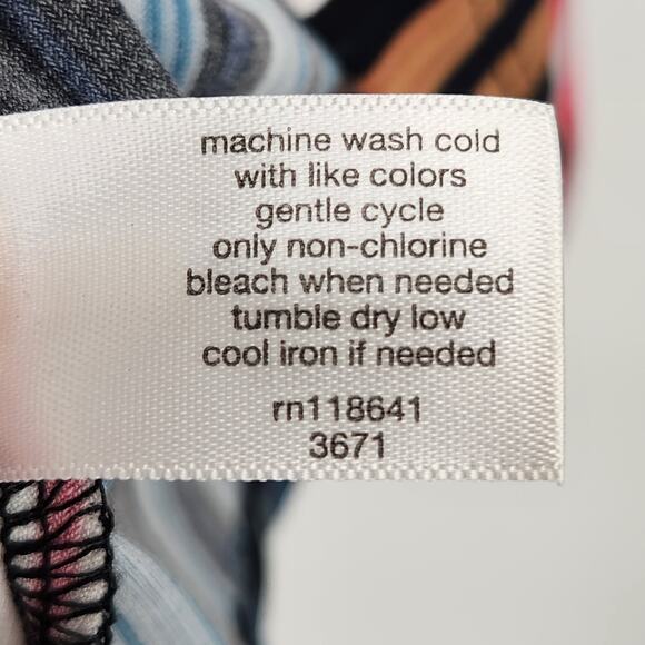 Lane Bryant Multicolor Illusion Stripe Peplum Tunic Faux Wrap Plus Women's 22/24 - Picture 5 of 11